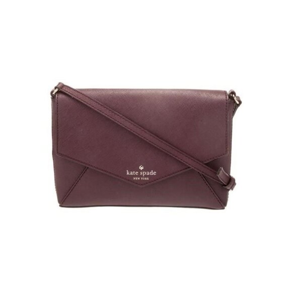 Kate Spade New York Plum Envelope Crossbody Bag With Polka Dot Interior - Picture 1 of 5